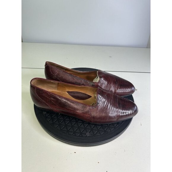 Fratelli Rossetti Men's Burgundy Lizard Skin Tassel Loafer Size 9 Slip On - Picture 2 of 9